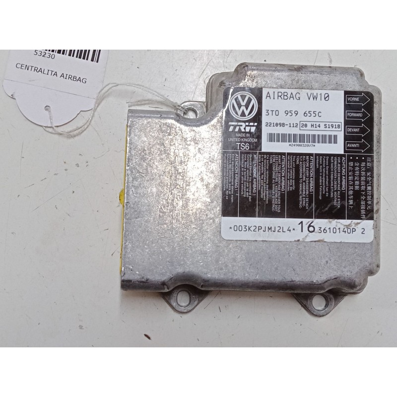 Recambio de centralita airbag para skoda superb ii station wagon (3t5) 2.0 tdi 16v referencia OEM IAM 3T0959655C  