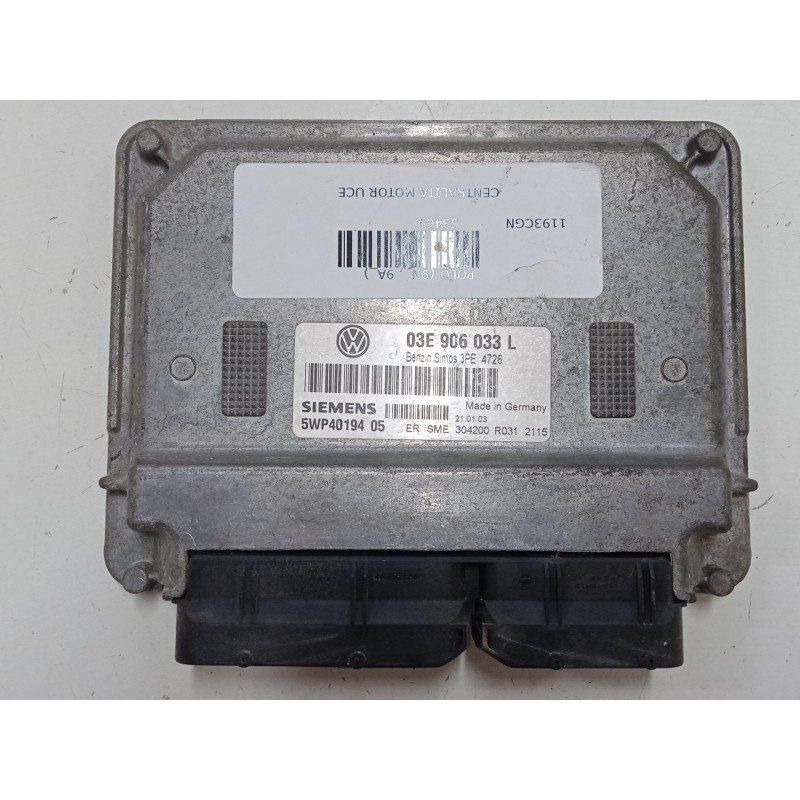 Recambio de centralita motor uce para volkswagen polo (9n_, 9a_) 1.2 referencia OEM IAM 03E906033L  5WP4019405