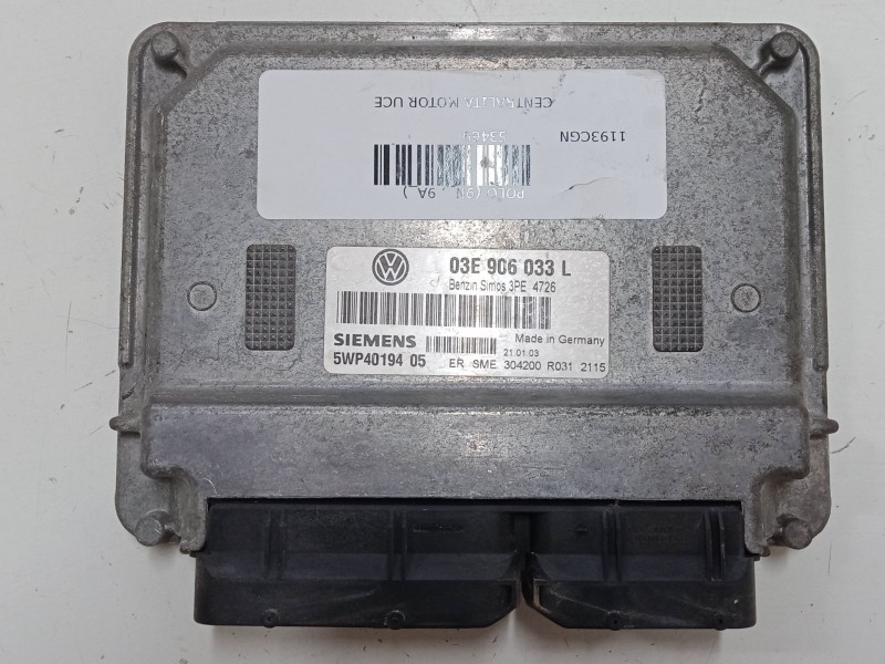 Recambio de centralita motor uce para volkswagen polo (9n_, 9a_) 1.2 referencia OEM IAM 03E906033L  5WP4019405