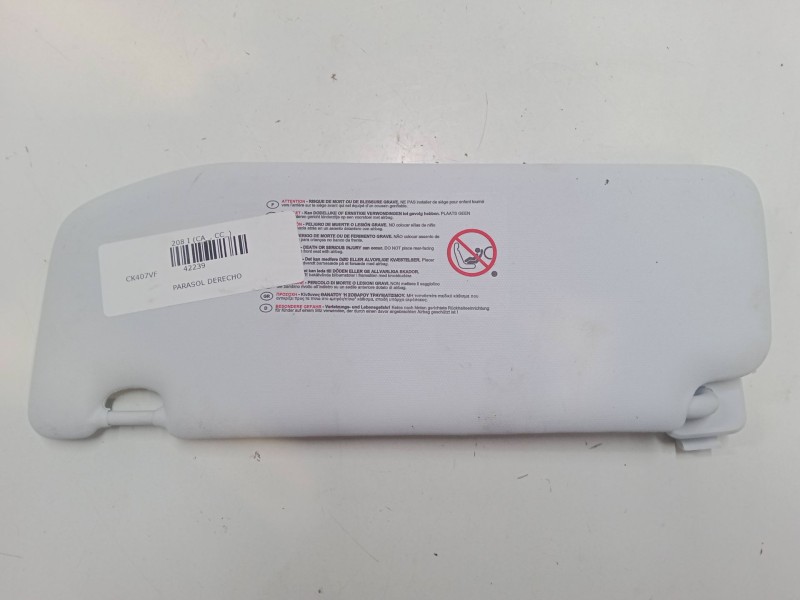 Recambio de parasol derecho para peugeot 208 i (ca_, cc_) 1.4 hdi referencia OEM IAM   
