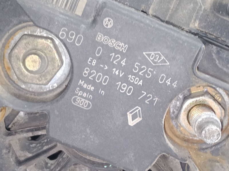 Recambio de alternador para nissan primastar autobús (x83) dci 150 referencia OEM IAM 8200190721  0124525044