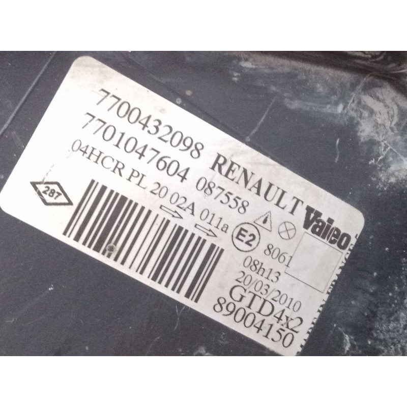 Recambio de faro izquierdo para renault scénic i monospace (ja0/1_, fa0_) 1.9 dci (ja05, ja1f) referencia OEM IAM 7700432098  77
