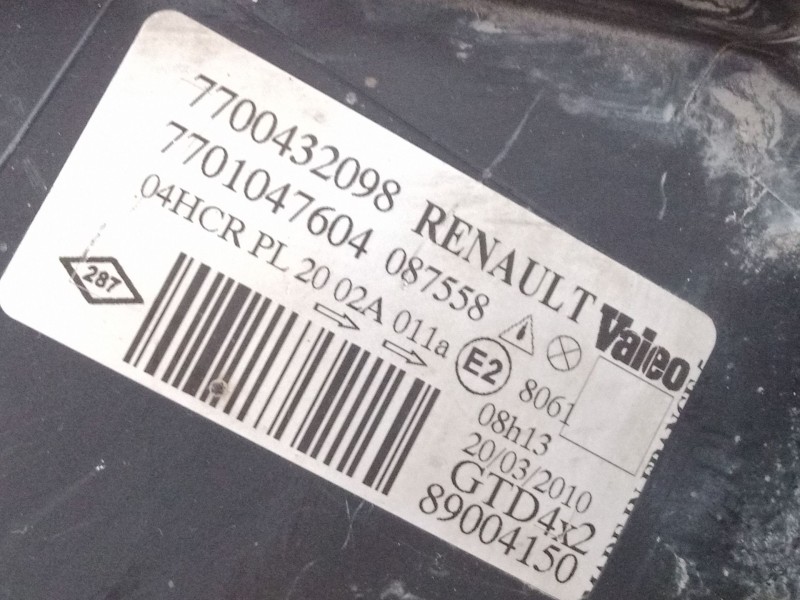 Recambio de faro izquierdo para renault scénic i monospace (ja0/1_, fa0_) 1.9 dci (ja05, ja1f) referencia OEM IAM 7700432098  77