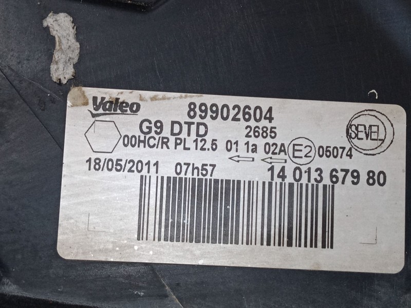 Recambio de faro derecho para peugeot expert furgoneta (vf3a_, vf3u_, vf3x_) 2.0 hdi 120 referencia OEM IAM 1401367980  