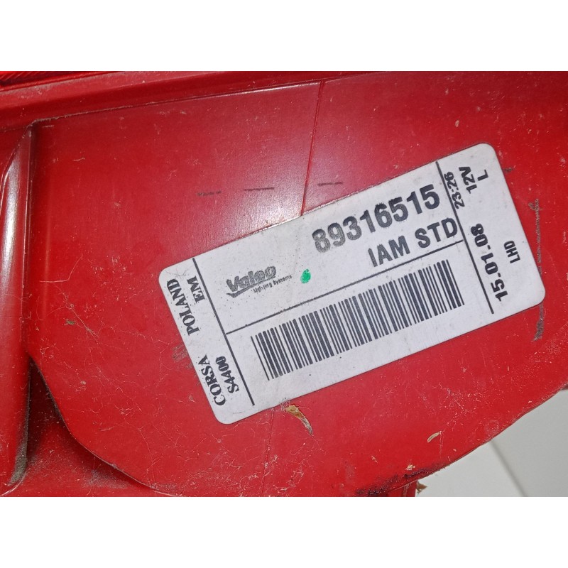 Recambio de piloto trasero izquierdo para opel corsa d (s07) 1.3 cdti (l08, l68) referencia OEM IAM 89316515  