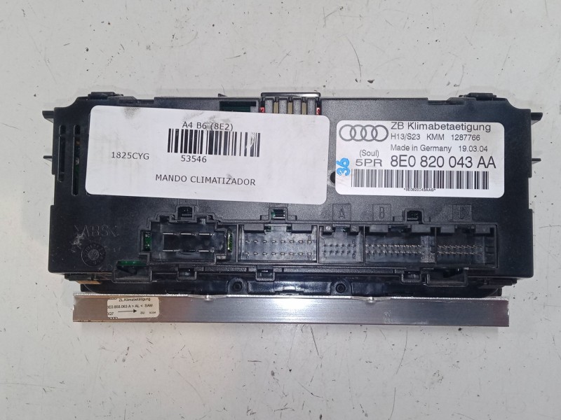 Recambio de mando climatizador para audi a4 b6 (8e2) 2.0 referencia OEM IAM 8E0820043AA  