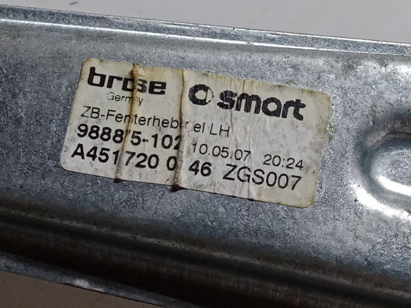 Recambio de elevalunas electrico delantero izquierdo para smart fortwo cabrio (451) 0.8 cdi (451.400) referencia OEM IAM A451720