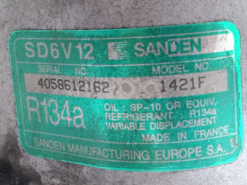 Recambio de compresor a/a para peugeot 206 cc (2d) 1.6 referencia OEM IAM sd6v12  