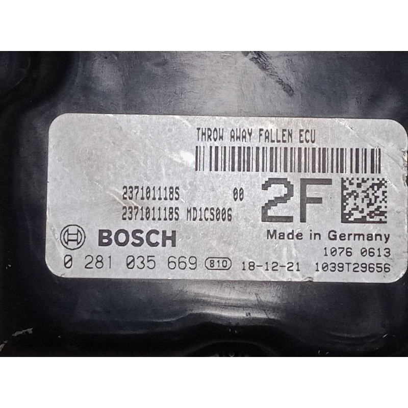 Recambio de centralita motor uce para dacia lodgy (js_) 1.5 dci referencia OEM IAM 237101118S2F MD1CS006 0281035669
