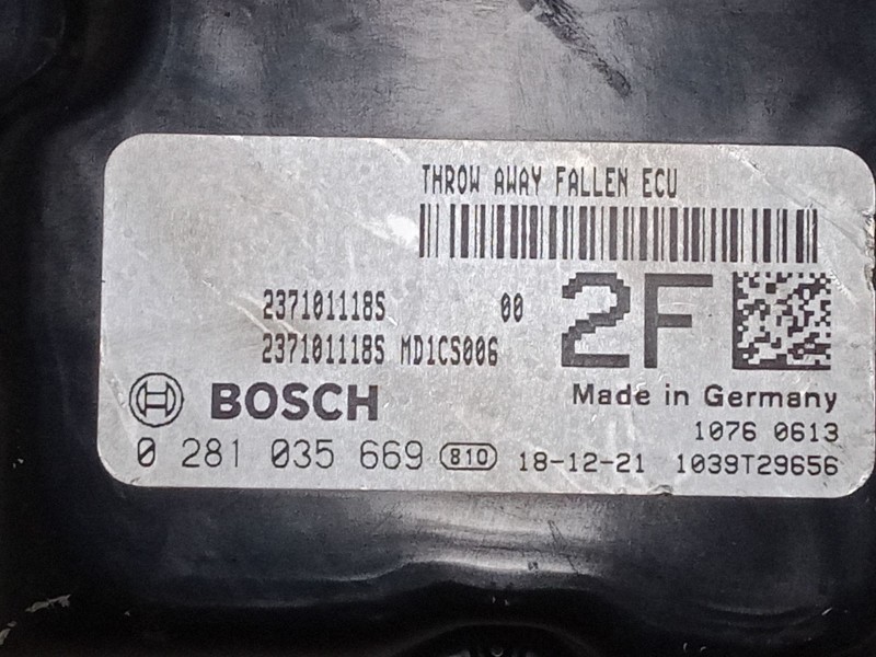 Recambio de centralita motor uce para dacia lodgy (js_) 1.5 dci referencia OEM IAM 237101118S2F MD1CS006 0281035669