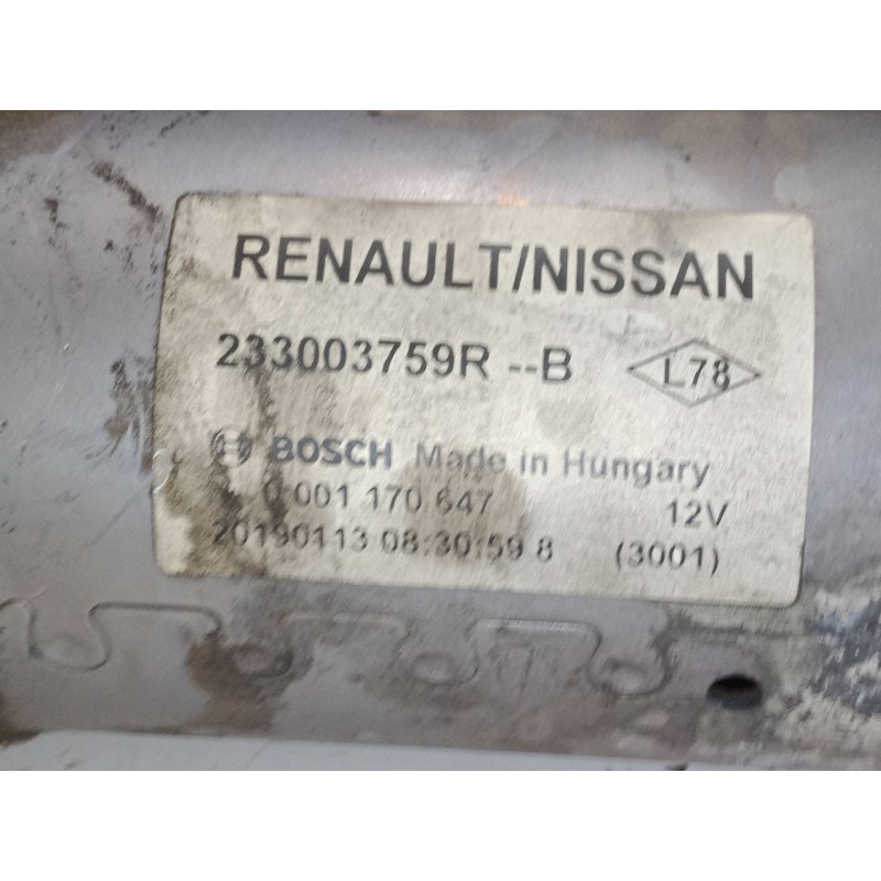 Recambio de motor arranque para dacia lodgy (js_) 1.5 dci referencia OEM IAM 233003759R  0001170647