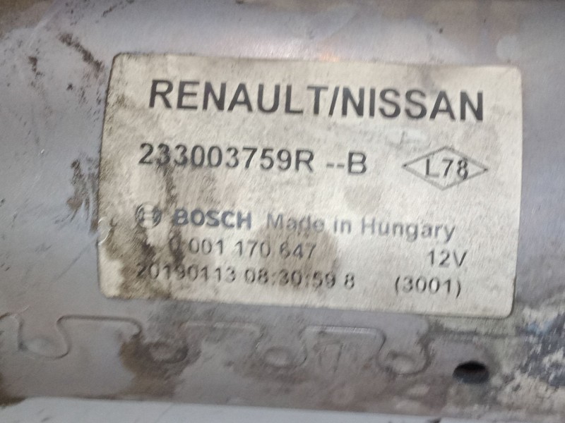 Recambio de motor arranque para dacia lodgy (js_) 1.5 dci referencia OEM IAM 233003759R  0001170647